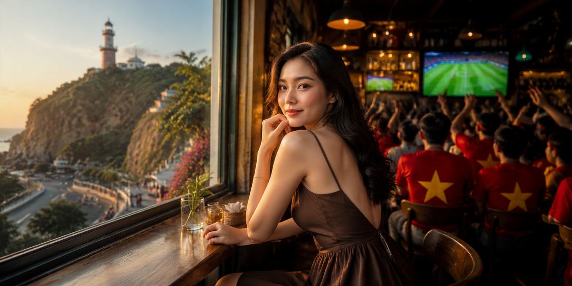 Người chơi tại Vũng Tàu mở ứng dụng kqmb bên ly cà phê để xem kết quả giải thưởng